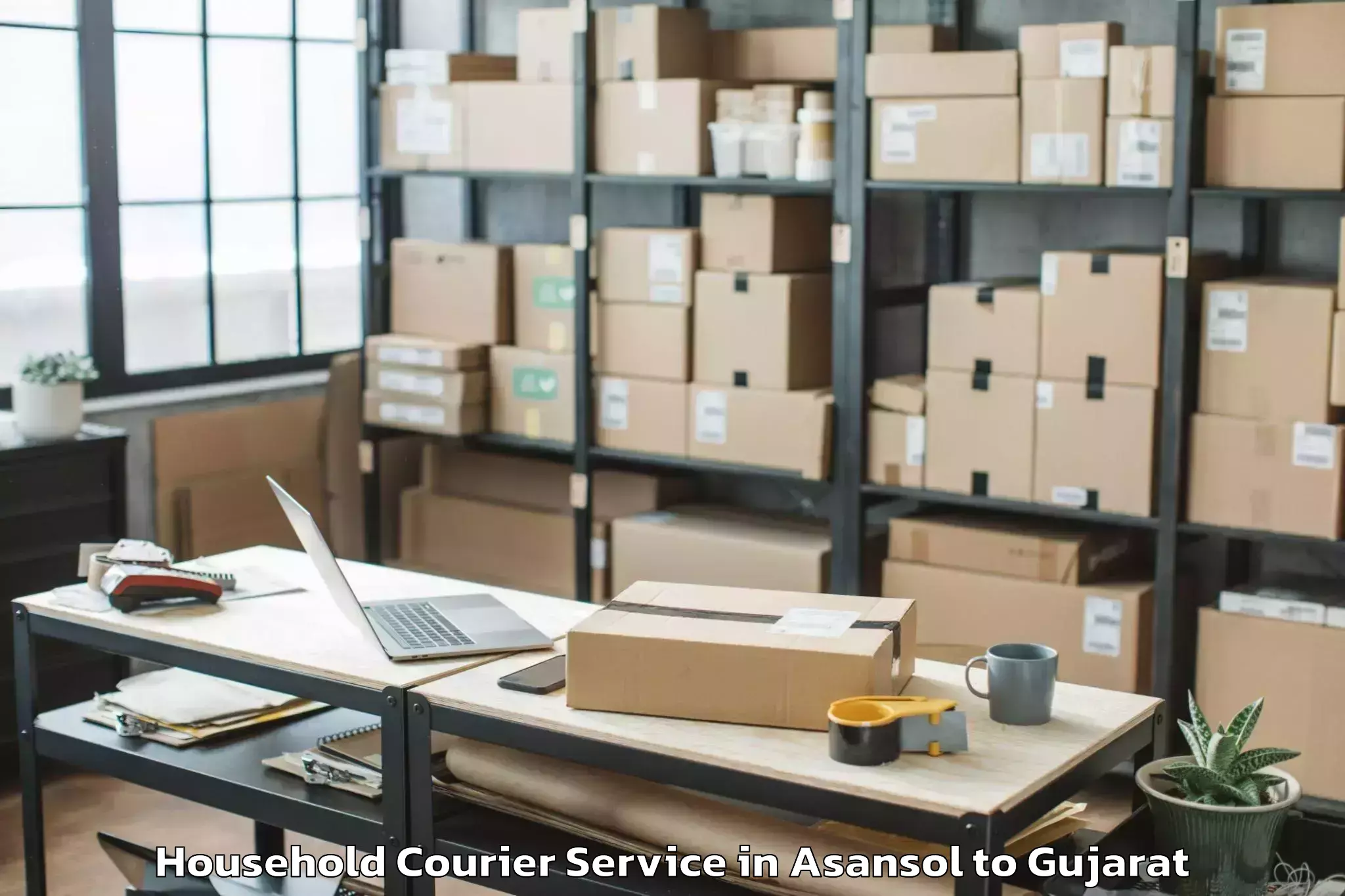 Easy Asansol to Jhagadia Household Courier Booking